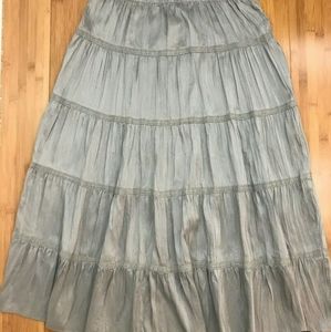 Garnet Hill Silk Tiered Skirt sz 12